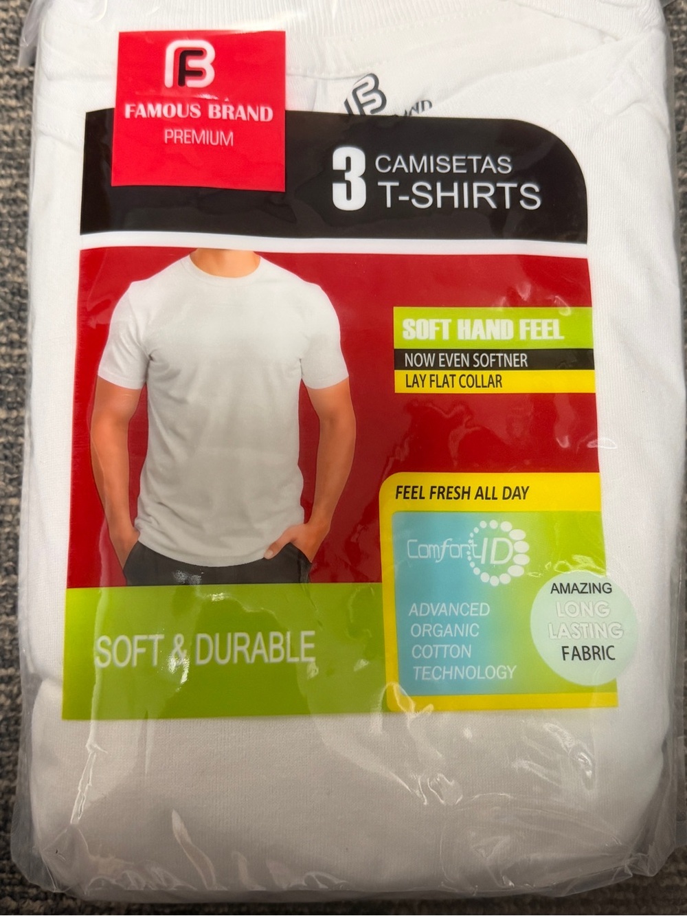 Men’s White Crew Neck Short Sleeve T-Shirt (3-Pack)